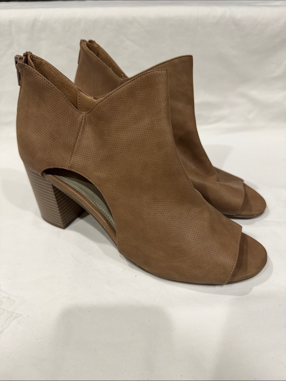 a.n.a Tan Open-Toe Block Heel Mules